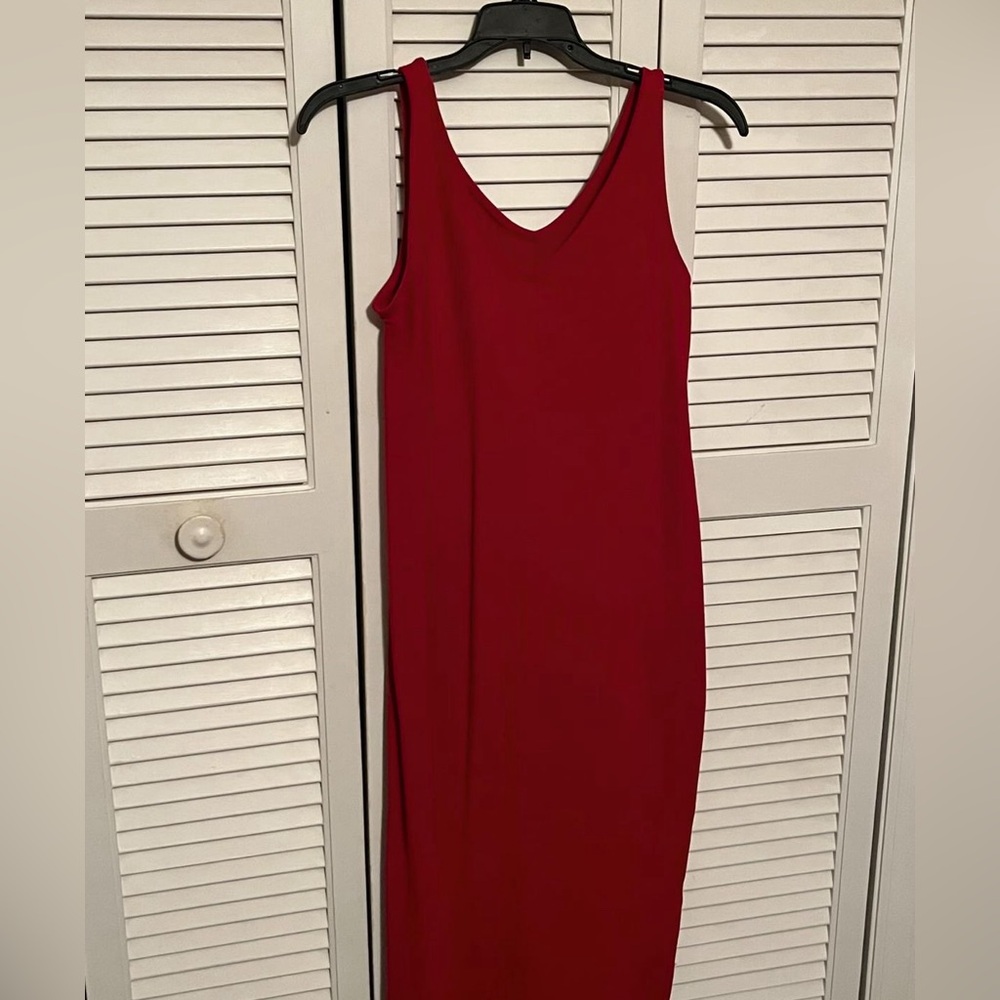 Cherry red maternity dress
